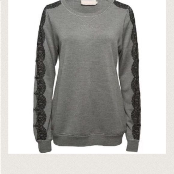 Jason Wu Gray Lace-Trimmed Wool Sweater Large NWT - Picture 3 of 4